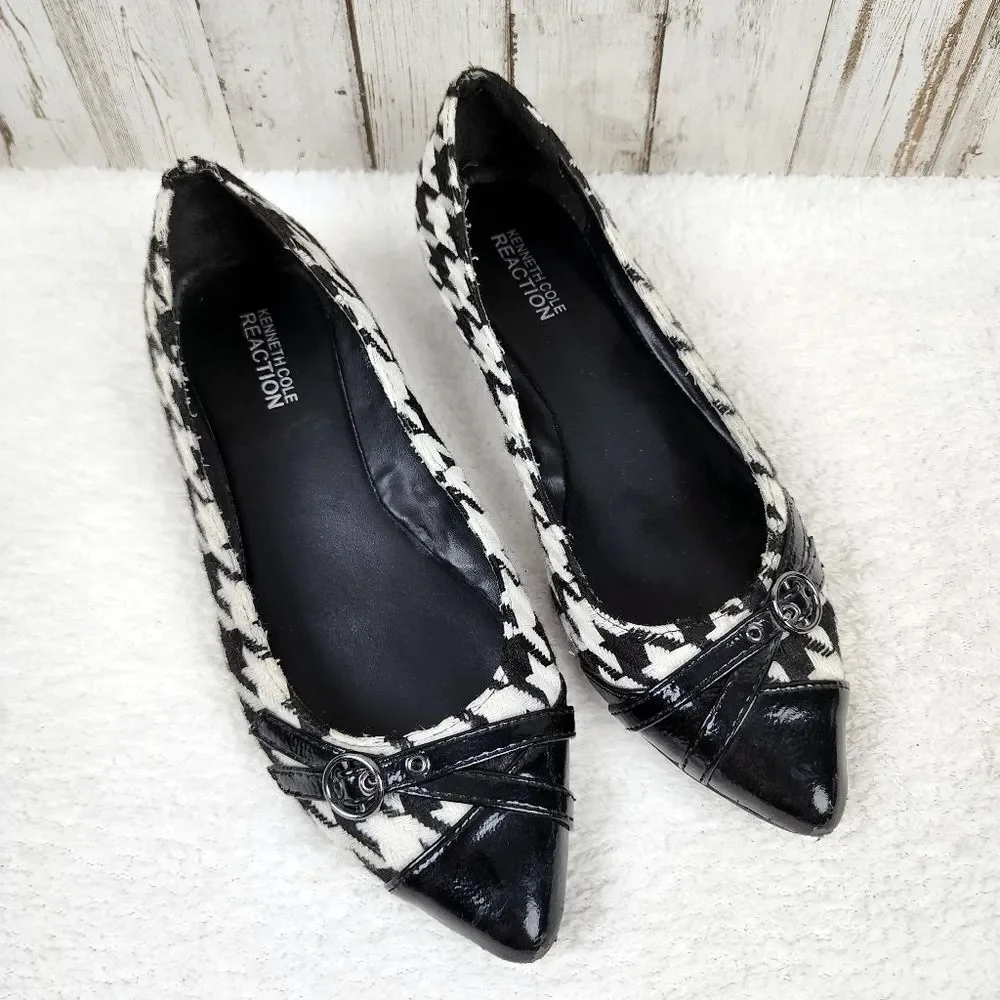Kenneth Cole Reaction Houndstooth Flats Size 6.5